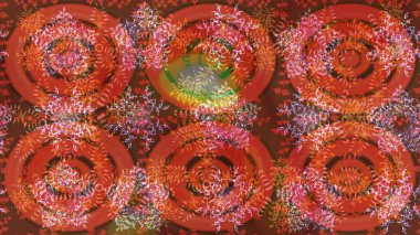 Güzel soyut kar taneleri raster tasarımı. Düz kar karalama ikonları, kar taneleri turuncu ve kahverengi renkli siluetler noel afişi için, kartlar. Yeni yıl kar tanesi.