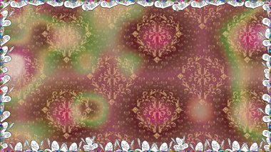 Duvar kağıdı, web sitesi arka planı, ambalaj kağıdı, davetiye, broşür, afiş veya web sitesi için kusursuz çiçek deseni kullanılabilir. Parlak elementlerin. El çizimi Raster illüstrasyonu.