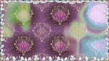 Kusursuz çiçek deseni. Raster illüstrasyonu. Asya tekstil tarzında. Güzel kumaş deseni. Renkli Bahar Temalı Kusursuz Arkaplan. Düz Çiçek Elementleri Tasarımı.