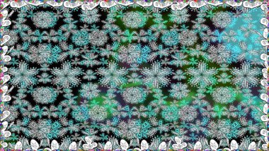 Raster illüstrasyonu. Çiçekli karalama şeklinde Raster çiçek deseni. Nazikçe, yaz çiçekleri renkler üzerinde.