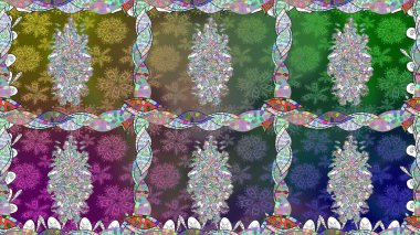 Çiçekler suluboya tarzında yeşil renkte. Raster illüstrasyonunda kusursuz çiçek deseni.