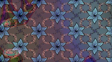 Noel kahverengisi ve mavisi. Yıldızlı ve düşen kar taneli sihirli kahverengi ve mavi tatil soyut arka planı. Raster illüstrasyonu.