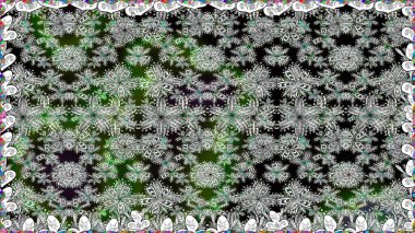 Raster deseni. Bahar çiçekleri dallı desen, çiçek siluetiyle renkler.