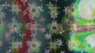 Lace Snowflakes 'in etnik kökü. Raster illüstrasyonu. Stilize Çiçekler. Mandalas 'ın dekoratif dokusu. Kumaş veya Duvar Kağıdı Tasarımı. Tekstil için Lacy Fashion Print. Halk Biçimi.