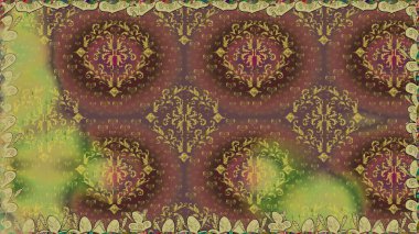 Manzaralı çiçek deseni. Çiçek kompozisyonu, el boyası, hassas şablon. Sevgililer günü ve tebrik kartı konsepti için şık bir davetiye. Üst görünüm, yumuşak kahverengi renk tarzı.