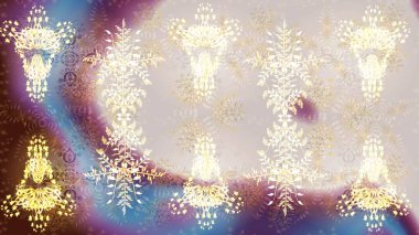 Kumaş veya Duvar Kağıdı Tasarımı. Lace Snowflakes 'in etnik kökü. Stilize Çiçekler. Tekstil için Lacy Fashion Print. Raster illüstrasyonu. Folk Style. Mandalas Dekoratif Doku Arkaplanı.