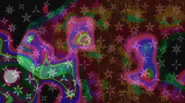 Kahverengi ve mor renkli kristal kar tanesi. Raster illüstrasyonu.