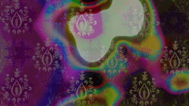 Çiçek Elementleri 'nin soyut geçmişi. Raster illüstrasyonu. Raster kış deseni. Mor ve kahverengi renkler üzerine tasarım.