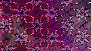 Raster illüstrasyonu. Mor ve siyah renkte kristal kar taneleri.