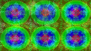 Şirin çiçek elementleri. Yeşil renkli çiçekler. Raster illüstrasyonu. Çizim.