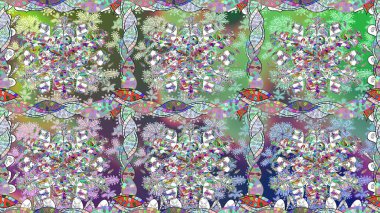 Tatlı suluboya, dikişsiz çiçek deseni. Kartlar, davetiyeler, tarih kartları ve daha fazlası için kullanılabilir. Büyük bir suluboya çiçek seti..