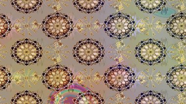 Arabesk ve çiçek öğeleri ile oryantal raster desen. Geleneksel klasik süs. Arabesk ile Vintage desen.