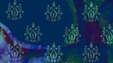 Noel süsleri ve Noel süsleri. Raster Noel soyut renkli arkaplan ve düşen kar tanesi.