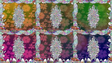 Fantezi çiçekli kusursuz desen, doğal duvar kağıdı, çiçek desenli kıvrım çizimi. Ev dekoru. Paisley el çizimi elementler.