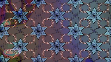 Çiçekli güzel suluboya desen. Raster illüstrasyonu. Kahverengi renklerde.