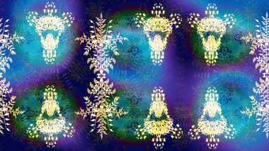 Kar tanesi raster arka planı. Kış mavisi ve menekşe rengi kar bembeyaz kristal element. Meteoroloji buz koleksiyonu. Xmas Frost kar taneleri izole edilmiş siluet sembolü. Raster illüstrasyonu.