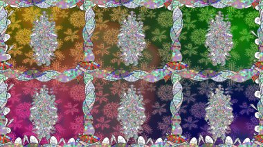 Yeşil renklerde. Raster illüstrasyonu. Anti-stres için Raster soyut şablon sayfası.