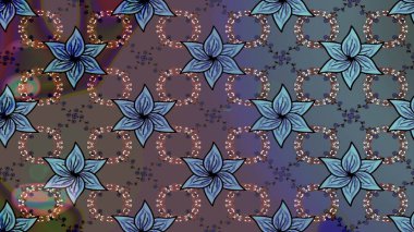 Çiçekli güzel suluboya desen. Raster illüstrasyonu. Kahverengi renklerde.