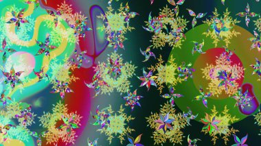 Modern soyut tasarım posteri, kapak, yeşil ve mavi renkli kart tasarımı. Kar taneleri tasarımı. Retro tarzı, kış elementleri. Moda olmuş kar taneleri ve elementler Memphis kartları.