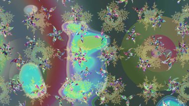 Noel stili. Yeşil ve mavi renkli kar taneleri. Raster illüstrasyonu.