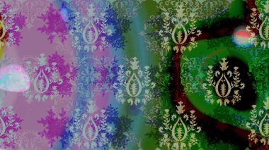 Hediye ambalaj kağıdı, tebrik kartları, posterler ve pankart tasarımı. Raster düz çiçekleri pürüzsüz desen. Yeşil renkte çiçekler.