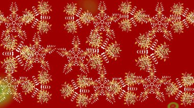 Renkli arka planda izole tatlı kar taneleri. Raster illüstrasyonu. Kırmızı ve kahverengi renkte kar taneleri. Kar tanesi raster deseni.