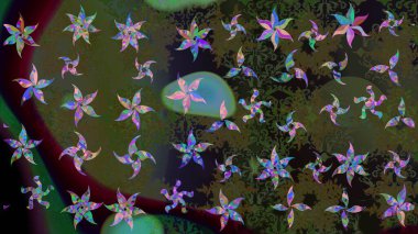 Desen snowflakes.raster Noel soyut renkli arka plan ile düşen kar tanesi. Raster illüstrasyon.