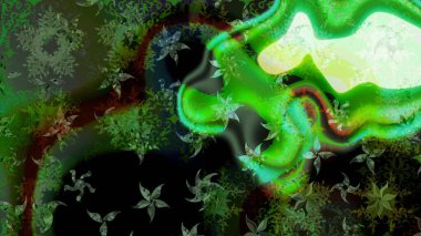 Yüzey için tekrarlanan doku, ambalaj kağıdı, yeşil renkli kar tanesi. Kış kar taneleri, raster arka plan.