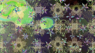 Güzel dekorasyon. Raster illüstrasyon kar taneleri. Kışın sembolü. Gri ve yeşil renkli suluboya kar taneleri.