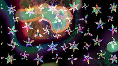 Rasterleştirme Trendy kumaş deseni. Şirin çiçekler. Kesintisiz çizgi deseni.