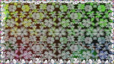 Klasik çiçek tasarımı elementleri. Raster illüstrasyonu. Kıvırcık çiçekler renkte şekillenir.