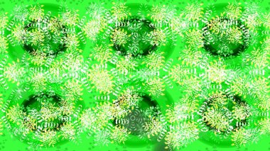 Düşen Noel stili kar taneleri. Renkli bir arka planda güzel raster yeşili ve nötr kar taneleri. Kar taneleri, kar yağışı. Görüntü.