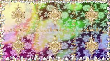 Klasik klasik klasik arka plan. Geleneksel oryantasyon süsü. Kusursuz klasik raster nötr ve altın desenli.