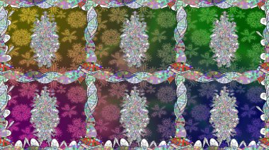 Küçük çiçekteki sevimli çiçek deseni. Raster illüstrasyonu. Renkli çiçekler.