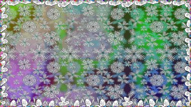 Çok renkli, zarif küçük çiçekler ve komik böcekler, raster desen, illüstrasyon.