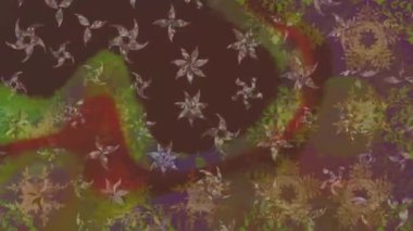 Renkli unsurlarla hareketli arka plan görüntüleri. Çiçekler. Eski model. Bayrak tarzı. Video kaydı. Şablon. Döngü. Kusursuz..