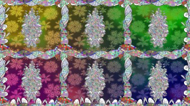 Kusursuz desenli, yeşil renkli parlak çiçekli halı..