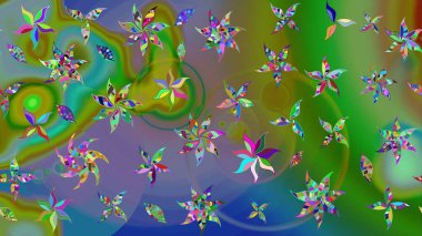 Küçük renkli çiçekler. Çiçekli bahar çiçekleri. Motley illüstrasyonu. Küçük çiçekte güzel bir desen. Moda baskıları için zarif bir şablon.