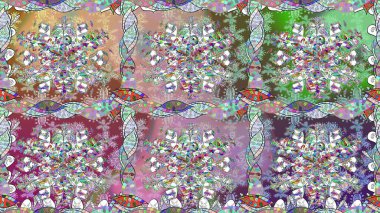 Çizgisiz desen. Şirin çiçekler. Raster Moda kumaş deseni.