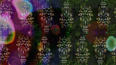 Botanical seamless pattern. Organic elements. Raster pattern. Watercolor effect.