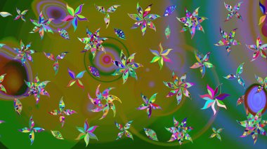 Sabıka fotoğraflarında, bebek kıyafetlerinde, duvar kâğıtlarında, paket kutularında falan kullanılabilir. Zarif, parlak ve eskiz yeşil çiçek deseni tasarımı.