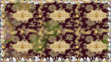 Çiçekli karalama şeklinde Raster çiçek deseni. Nazik, sevimli çiçek arkaplanı. Kahverengi renkte çiçekler.