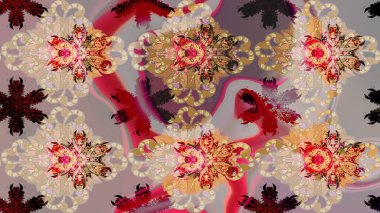 Kar tanesi rengarenk desen. Raster illüstrasyonu. Soyut kar taneleri arkaplanda izole edilmiş düz dizayn. Kar taneleri deseni. Raster kar taneleri arkaplanı.