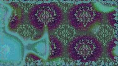 Kusursuz desenli, yeşil renkli parlak çiçekli halı..