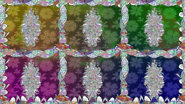 Manzaralı çiçek deseni. Üst manzara, yumuşak yeşil renk tarzı. Sevgililer günü ve tebrik kartı konsepti için şık bir davetiye. Çiçek kompozisyonu, el boyası, hassas şablon..