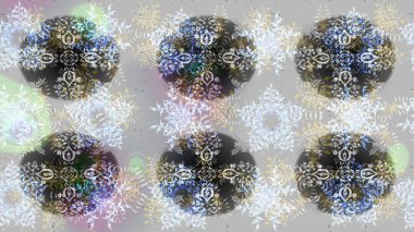 Snowflake ornamental pattern. Snowflakes pattern. Snowflakes background. Flat design with abstract snowflakes isolated on background. Raster illustration. clipart