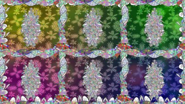 Renkli çiçekler. Düz Çiçek Elementleri Tasarımı. Renkli Bahar Temalı Kusursuz Arkaplan. Çiçekle kusursuz desen.