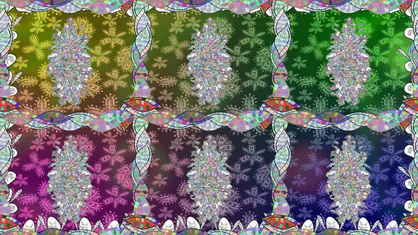 Renkli çiçekler. Düz Çiçek Elementleri Tasarımı. Renkli Bahar Temalı Kusursuz Arkaplan. Çiçekle kusursuz desen.