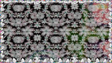 Düz Çiçek Elementleri Tasarımı. Süslü kumaş deseni. Renkli Bahar Temalı Kusursuz Arkaplan. Raster illüstrasyonunda kusursuz çiçek deseni.