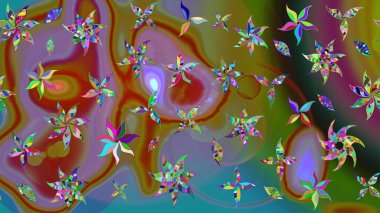 Raster deseni. Çiçekli çiçek deseni, suluboya. Küçük çiçekte güzel bir çiçek deseni..